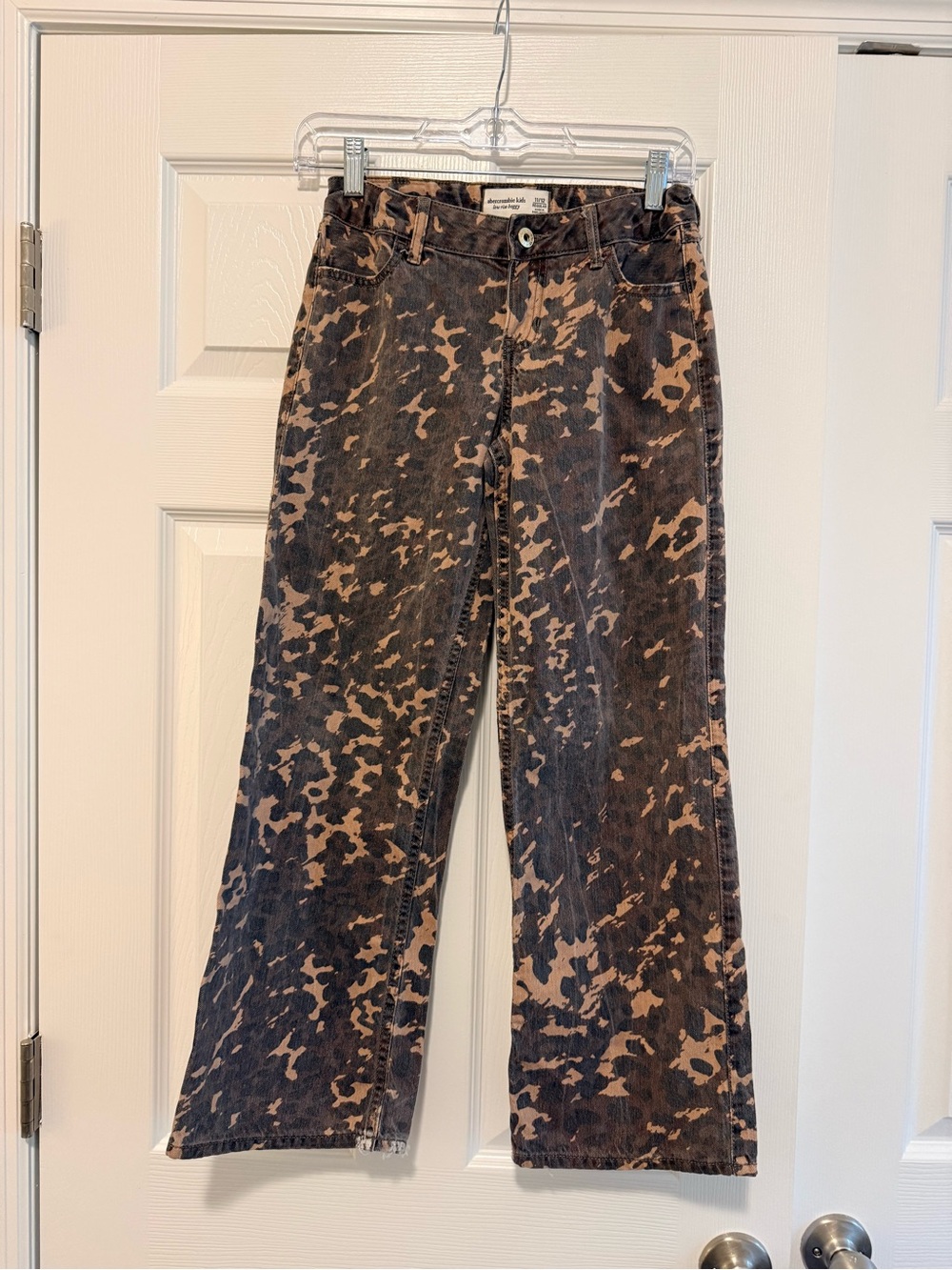 abercrombie kids Chetah Print Wide-Leg Jeans